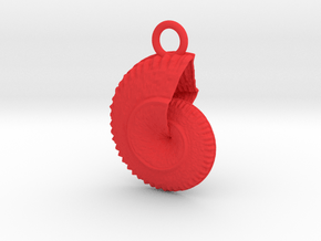 Shell Pendant in Red Smooth Versatile Plastic