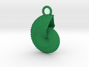Shell Pendant in Green Smooth Versatile Plastic