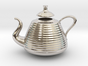 Decorative Teapot in Rhodium Plated Brass
