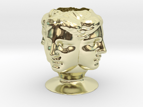 TetraVenus Vase in 14k Gold Plated Brass