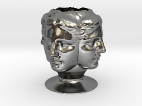TetraVenus Vase in Polished Silver (Interlocking Parts)