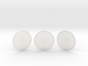 3 Fibonacci Coasters in White Natural TPE (SLS)