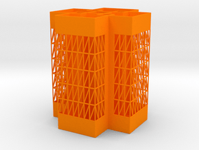 4Sided Penholder in Orange Smooth Versatile Plastic