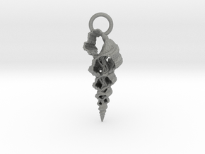 Broken Shell Pendant in Gray PA12 Glass Beads