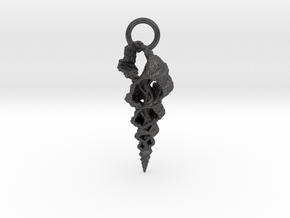 Broken Shell Pendant in Dark Gray PA12 Glass Beads