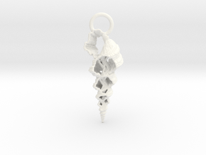 Broken Shell Pendant in White Smooth Versatile Plastic