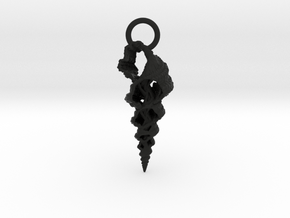 Broken Shell Pendant in Black Smooth Versatile Plastic