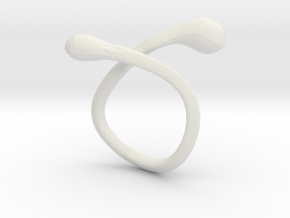 Droop Ring in White Natural Versatile Plastic