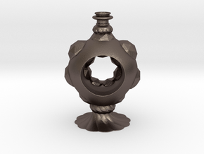 Vase 22022 in Polished Bronzed-Silver Steel