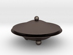 UFO Peach Box in Polished Bronzed-Silver Steel