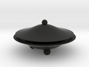 UFO Peach Box in Black Smooth Versatile Plastic