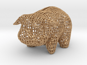 Wire Piggy Bank in Natural Bronze