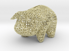 Wire Piggy Bank in 14k Gold Plated Brass