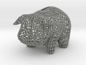 Wire Piggy Bank in Gray PA12