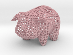 Wire Piggy Bank in Natural Full Color Nylon 12 (MJF)