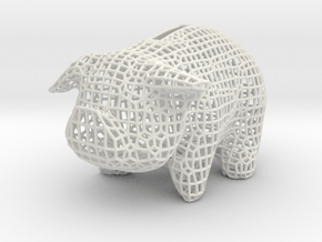 Wire Piggy Bank in White Natural TPE (SLS)
