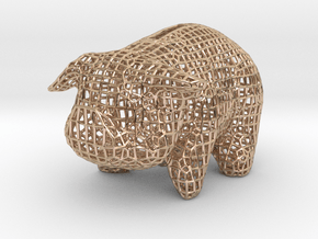 Wire Piggy Bank in 9K Rose Gold 