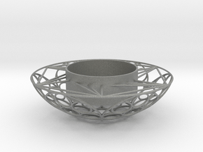 Round Tealight Holder in Gray PA12 Glass Beads