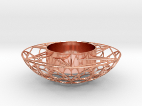 Round Tealight Holder in Polished Copper