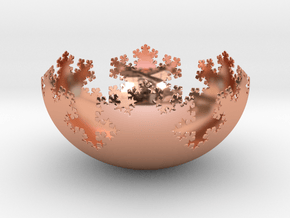 L-System Fractal Bowl in Polished Copper