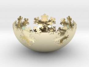 L-System Fractal Bowl in 9K Yellow Gold 