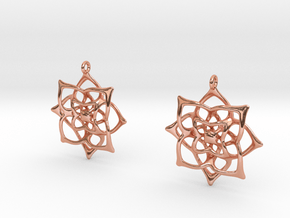 Flowery Earrings in Polished Copper