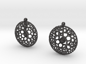 Rad Earrings in Dark Gray PA12 Glass Beads