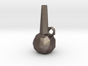 Low Poly Vase in Polished Bronzed-Silver Steel