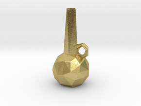Low Poly Vase in Natural Brass