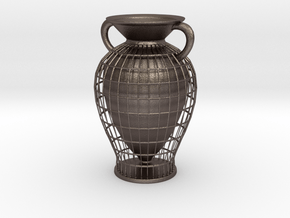 Vase 10233 (downloadable) in Polished Bronzed-Silver Steel