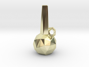 Low Poly Vase in 14k Gold Plated Brass