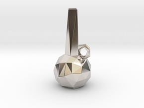Low Poly Vase in Rhodium Plated Brass