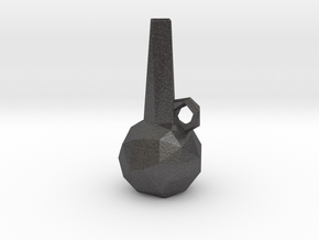 Low Poly Vase in Dark Gray PA12 Glass Beads