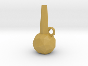 Low Poly Vase in Tan Fine Detail Plastic