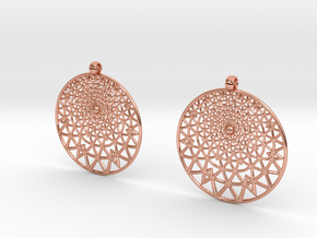 Grid Reluctant Earrings in Polished Copper