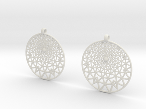 Grid Reluctant Earrings in White Natural TPE (SLS)