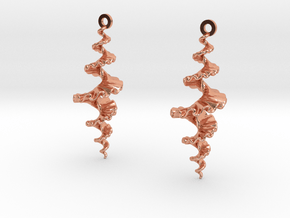 Fractal Sp. Earrings  in Polished Copper