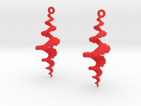 Fractal Sp. Earrings  in Red Smooth Versatile Plastic