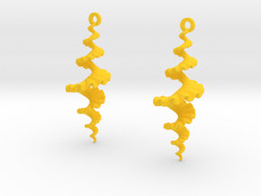 Fractal Sp. Earrings  in Yellow Smooth Versatile Plastic