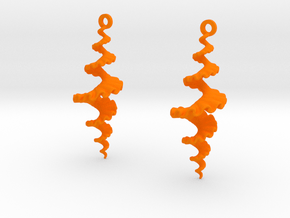 Fractal Sp. Earrings  in Orange Smooth Versatile Plastic