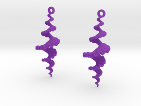 Fractal Sp. Earrings  in Purple Smooth Versatile Plastic