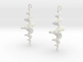 Fractal Sp. Earrings  in White Natural TPE (SLS)