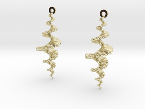 Fractal Sp. Earrings  in 9K Yellow Gold 