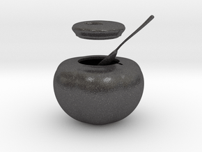 Sugar Bowl  in Dark Gray PA12 Glass Beads