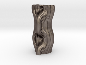 Vase 7144m in Polished Bronzed-Silver Steel