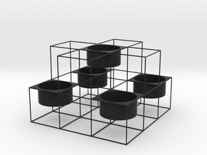 5 tealights holder in Black Smooth PA12