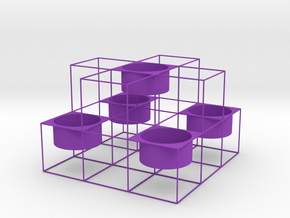 5 tealights holder in Purple Smooth Versatile Plastic