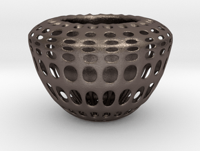 Planter (downloadable) in Polished Bronzed-Silver Steel