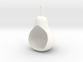Pear Birdfeeder in White Smooth Versatile Plastic