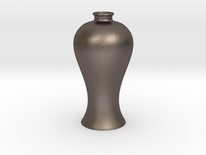 Vase 125 in Polished Bronzed-Silver Steel